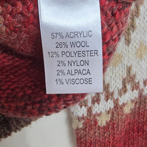 NWT Elsamanda Sweater Sz L Alpaca Wool Blend Boucle Aztec Fairisle Made in Italy - Picture 10 of 14